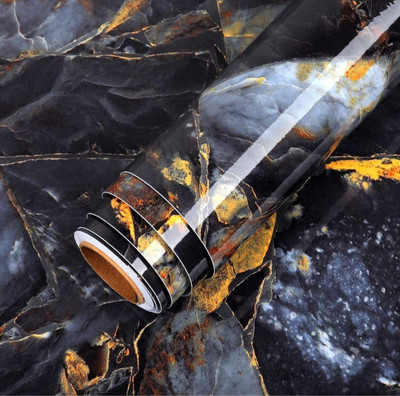 Wallmate Vinyl Decorative Blue Wallpaper(L x W: 60 cm x 304 cm)