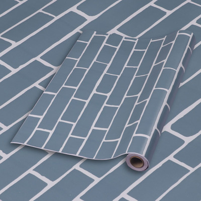 Guru Production Vinyl Decorative Grey Wallpaper(L x W: 250 cm x 45 cm, Pack of 3)