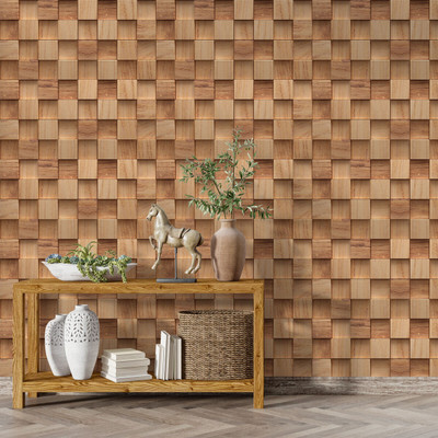 texoro Vinyl Nature Brown Wallpaper(L x W: 230 cm x 41 cm)
