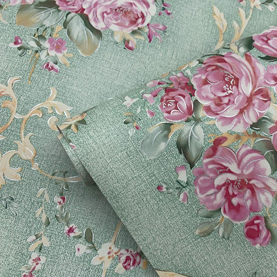 HOMEMATES Vinyl Floral & Botanical Green Wallpaper(L x W: 304.8 cm x 45 cm)