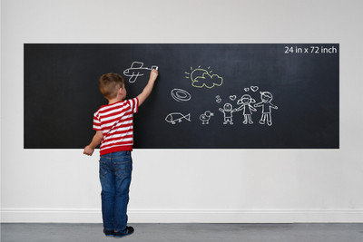 WALLDESIGN 24 inch Chalkboard Roll-24inx6ft Smooth Black Film Suitable for Flate Surface-With Chalk Self Adhesive Sticker(Pack of 1)