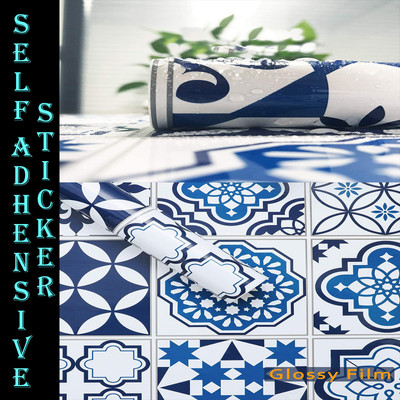 SOJITRA EXPORT Vinyl Classics Blue Wallpaper(L x W: 200 cm x 60 cm)