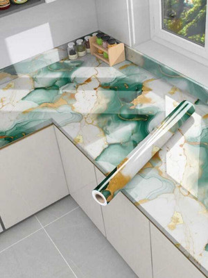 Dhvaj Enterprise PVC Abstract Green Wallpaper(L x W: 200 cm x 60 cm, Pack of 2)