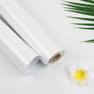 Wallmate Vinyl Decorative White Wallpaper(L x W: 60 cm x 152.4 cm)