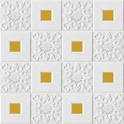 AaruBhakti Vinyl Classics White Wallpaper(L x W: 77 cm x 70 cm, Pack of 3)