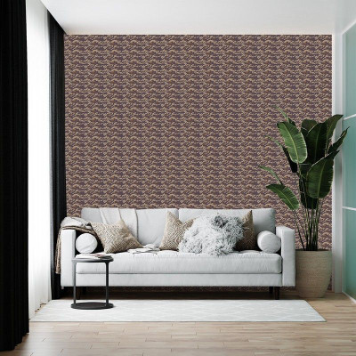 BRITISH TERMINAL Vinyl Abstract Brown Wallpaper(L x W: 300 cm x 45 cm)