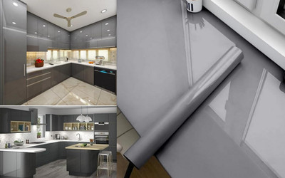 SUPERFAB Decorative Grey Wallpaper(101.6 cm x 60 cm)