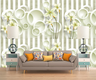 Walldaddyy Vinyl Floral & Botanical White, Green Wallpaper(L x W: 325 cm x 40 cm)
