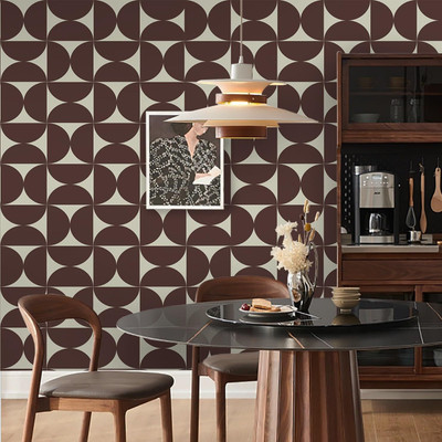 Veki Vinyl Decorative Brown, Beige Wallpaper(L x W: 300 cm x 45 cm, Pack of 3)
