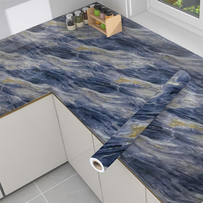 Soomthen Abstract Blue Wallpaper(200 cm x 60 cm)