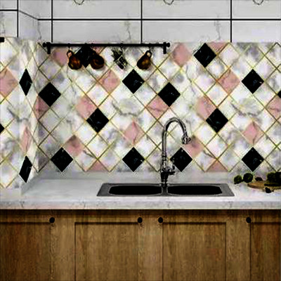 ambdded Vinyl Decorative Pink Wallpaper(L x W: 200 cm x 60 cm)