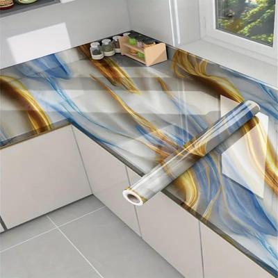 Soomthen Abstract Blue Wallpaper(200 cm x 60 cm)