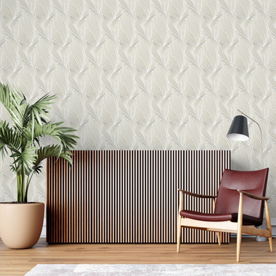 Guru Production Vinyl Abstract Beige Wallpaper(L x W: 244 cm x 41 cm)