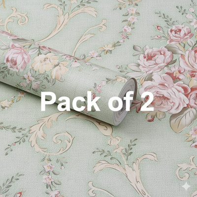 FOIIL VELI Vinyl Decorative Multicolor Wallpaper(L x W: 45 cm x 500 cm, Pack of 2)