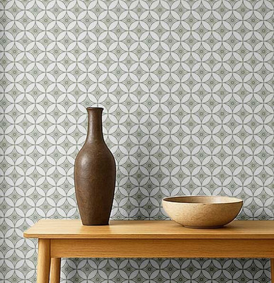 S4Sassy Vinyl Abstract Green Wallpaper(L x W: 304 cm x 63 cm)