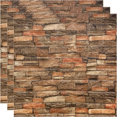 BDM Vinyl Abstract Brown Wallpaper(L x W: 70 cm x 77 cm)