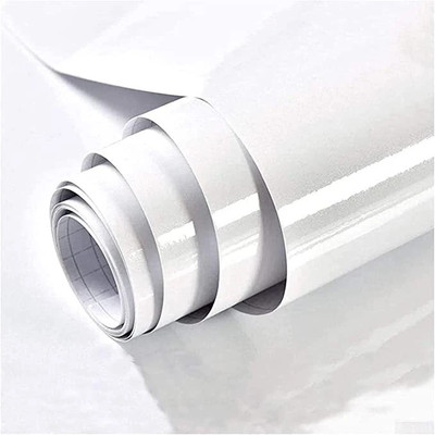 HGC Vinyl Decorative White Wallpaper(L x W: 200 cm x 60 cm)