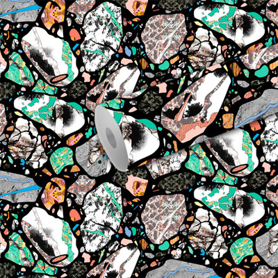 B N PRINT Abstract Multicolor Wallpaper(244 cm x 40 cm)