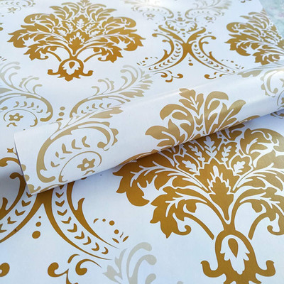 LAVEINTA Vinyl Decorative Gold Wallpaper(L x W: 1000 cm x 45 cm)