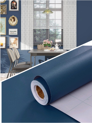 HAPPYMATES Vinyl Decorative Blue Wallpaper(L x W: 60 cm x 304 cm)