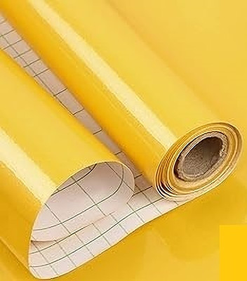 SUPERFAB Vinyl Abstract Yellow Wallpaper(L x W: 182.88 cm x 40 cm)