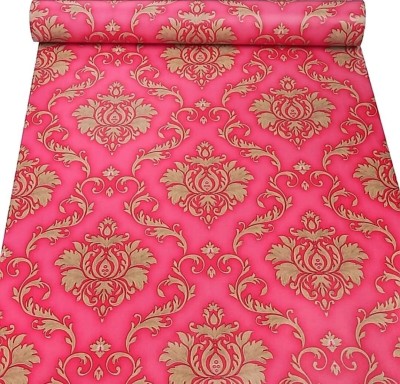 ANNA CREATIONS Abstract Pink, Brown Wallpaper(304 cm x 45 cm, Pack of 3)