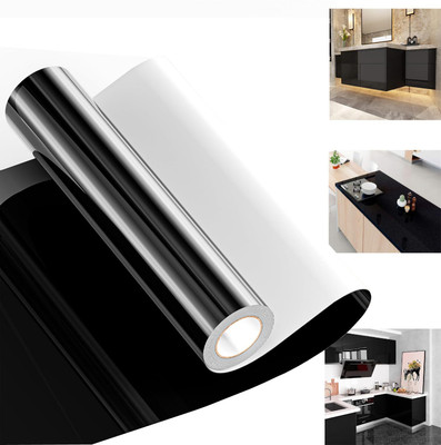 WELLSHIP Vinyl Abstract Black Wallpaper(L x W: 233.68 cm x 60 cm)