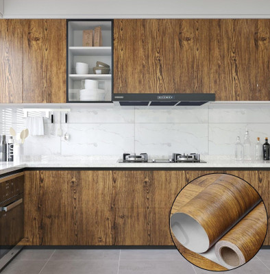 Creon Vinyl Decorative Brown Wallpaper(L x W: 40 cm x 203 cm)