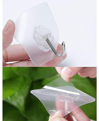 Radha Pack of 10 Adhesive Kitchen/Bathroom/Cabinet Multi-Function Utility Hook X10.203 Hook 10(Pack of 1)