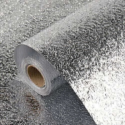 Kafil Foils Abstract Silver Wallpaper(L x W: 200 cm x 60 cm)