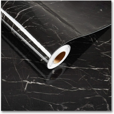 Amar Enterprise Black marble wallpaper sticker for Decoration(200 x 60 cm)(13 sq ft)(Black)