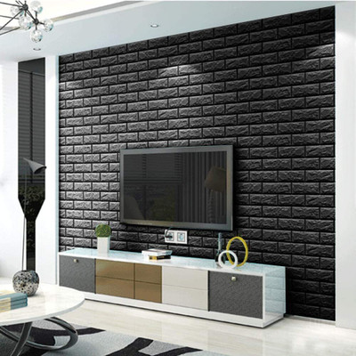 Onbet Embossed Abstract Black Wallpaper(L x W: 77 cm x 70 cm)