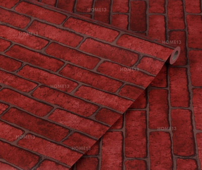 HOME13 Decorative Red Wallpaper(40 cm x 132 cm)