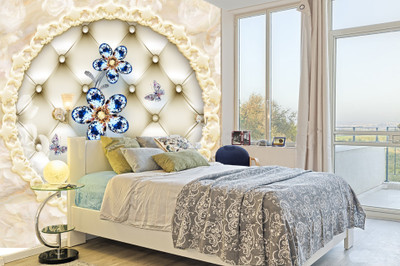Print Panda Vinyl Floral & Botanical Multicolor Wallpaper(L x W: 40 cm x 325 cm)