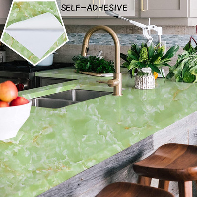Floppy 60 cm Green Marble Self Adhesive Vinyl Wallpaper – Luxurious Marble Texture Self Adhesive Sticker(Pack of 1)
