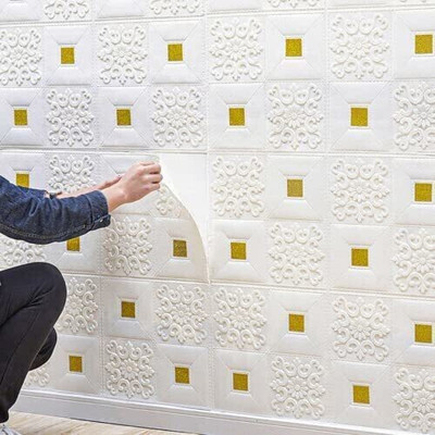 Ingorala Paper Decorative White Wallpaper(L x W: 70 cm x 77 cm)