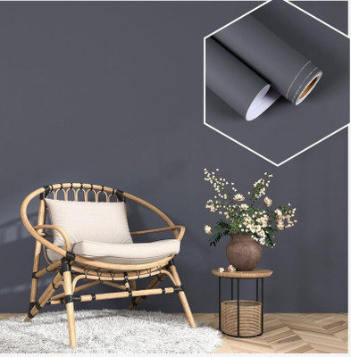 Wisdom Vinyl Decorative Grey Wallpaper(L x W: 60 cm x 127 cm)