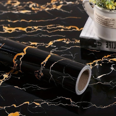 SEKHMET Vinyl Decorative Black Wallpaper(L x W: 200 cm x 60 cm)