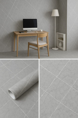 laheri Foils Abstract Grey Wallpaper(L x W: 60 cm x 200 cm)
