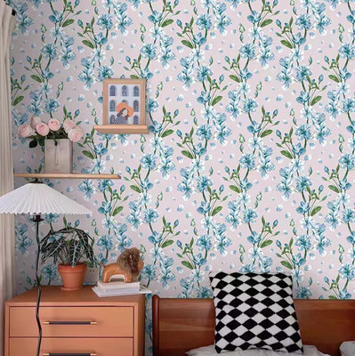 NINTY Vinyl Abstract Blue Wallpaper(L x W: 500 cm x 45 cm)