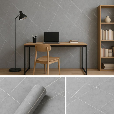 laheri Foils Abstract Grey Wallpaper(L x W: 60 cm x 200 cm)