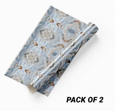 Guru Production Vinyl Decorative Blue, Brown Wallpaper(L x W: 200 cm x 60 cm, Pack of 2)