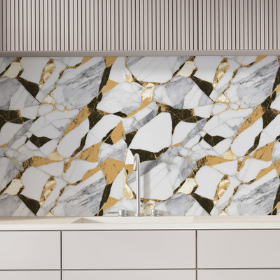 Onbet Vinyl Decorative White Wallpaper(L x W: 200 cm x 60 cm, Pack of 3)