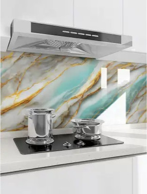 VRAJGLOBAL Vinyl Abstract Gold, Multicolor Wallpaper(L x W: 60 cm x 200 cm, Pack of 4)