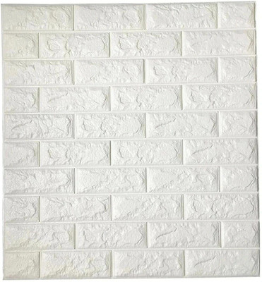 Tlismi Vinyl Decorative White Wallpaper(L x W: 77 cm x 70 cm, Pack of 4)