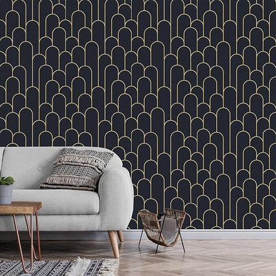 FOKRIM Vinyl Decorative Black Wallpaper(L x W: 300 cm x 45 cm)