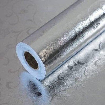 LusticHome Vinyl Abstract Silver Wallpaper(L x W: 200 cm x 60 cm)