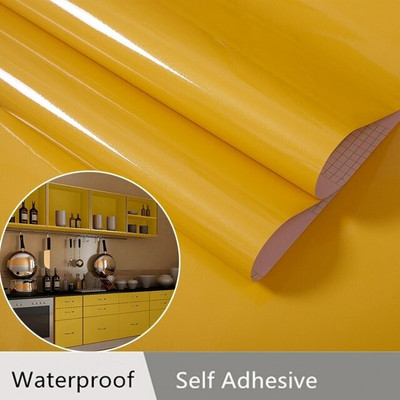 SUPERFAB Vinyl Abstract Yellow Wallpaper(L x W: 60 cm x 248.92 cm)