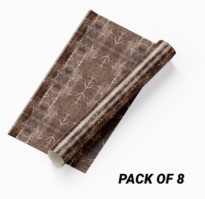 CozyDecor Vinyl Decorative White, Brown Wallpaper(L x W: 500 cm x 40 cm)