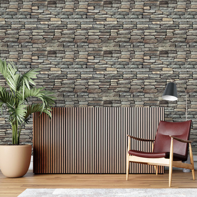 Guru Production Vinyl Abstract Grey Wallpaper(L x W: 244 cm x 41 cm)